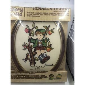 Hummel Stitchery Knitting Kit Yarn Included #8032 Boy in Apple Tree. Vintage